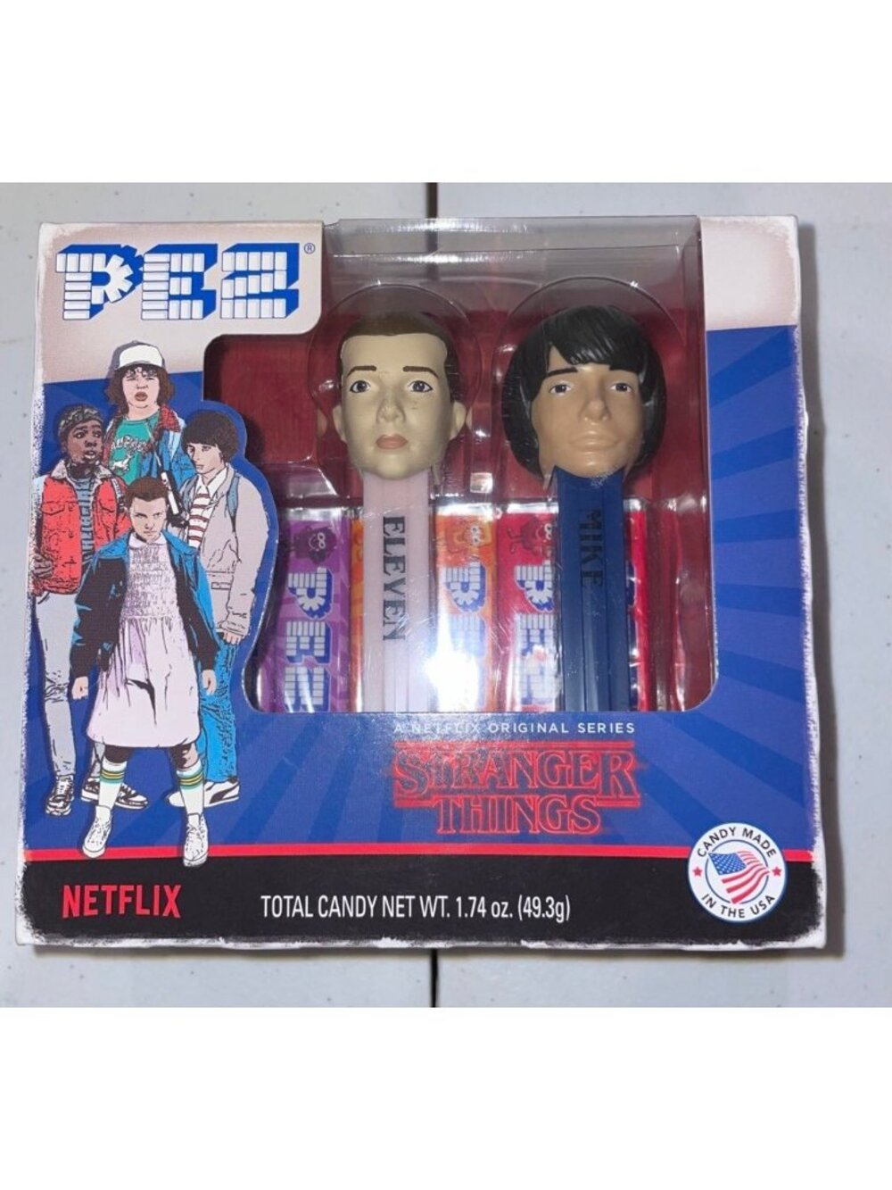 Stranger Things 2 Pack Pez Feturing Eleven & Mike - New Old Stock
